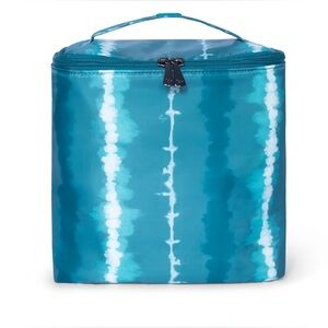 Lug Dolly Toiletries Cosmetics Case Shibori Teal Tie Dye Lined Travel